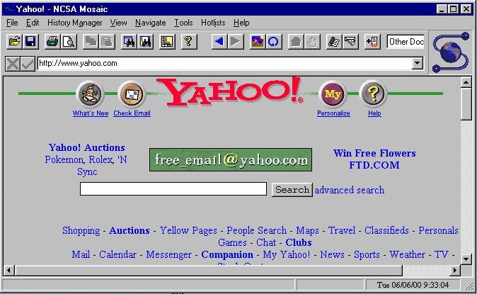 Old Yahoo screenshot